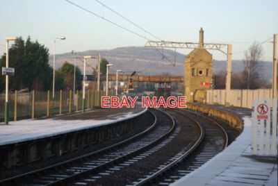 PHOTO  CARNFORTH RAILWAY STATION LOOKING NORTH ON A BITTERLY COLD DAY; THE PLATF