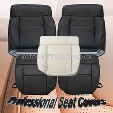 For 2004-2008 Ford F150 Lariat XL Front Bottom Top Back Leather Seat Cover Black