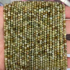 2/3/4mm Genuine Natural Micro Faceted Green Garnet Tsavorite Stone Round Beads