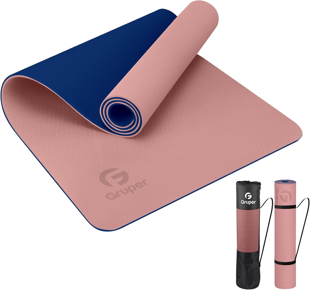 Eco-Friendly Non-Slip Yoga Mat with Carrying Strap for Fitness & Exercise