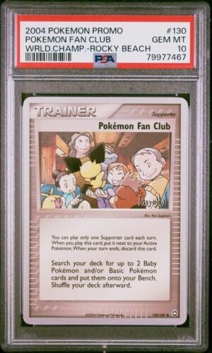 2004 Pokemon Fan Club World Championship Promo #130 PSA 10 GEM MINT Card (POP 2) - Picture 1 of 2