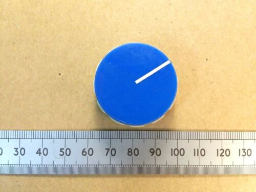36mm Blue Top Grey Plastic Radio Knob for 0.25&#034; 6.3mm Round Shaft, 16mm height
