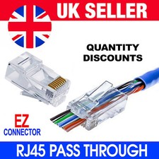 RJ45 Cable Crimp End Pass Through EZ Connectors Network Lan CAT5e CAT6 Wholesale