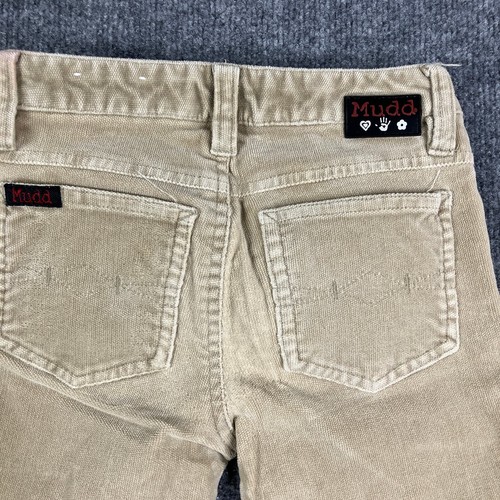 Mudd Corduroy Girl's Pants Size 7 Beige Flared Retro Y2K Stretch Casual - Picture 11 of 12