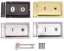 Rim Lock Black Brass Chrome Sash Dead Fluted Flanged Double Handed Door Latch