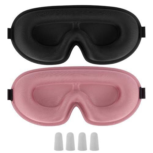 Lot De 2 Cache-Yeux Pour Dormir - Design 3D Concave Léopard - Élastique Réglable - Pour Adultes Et Enfants