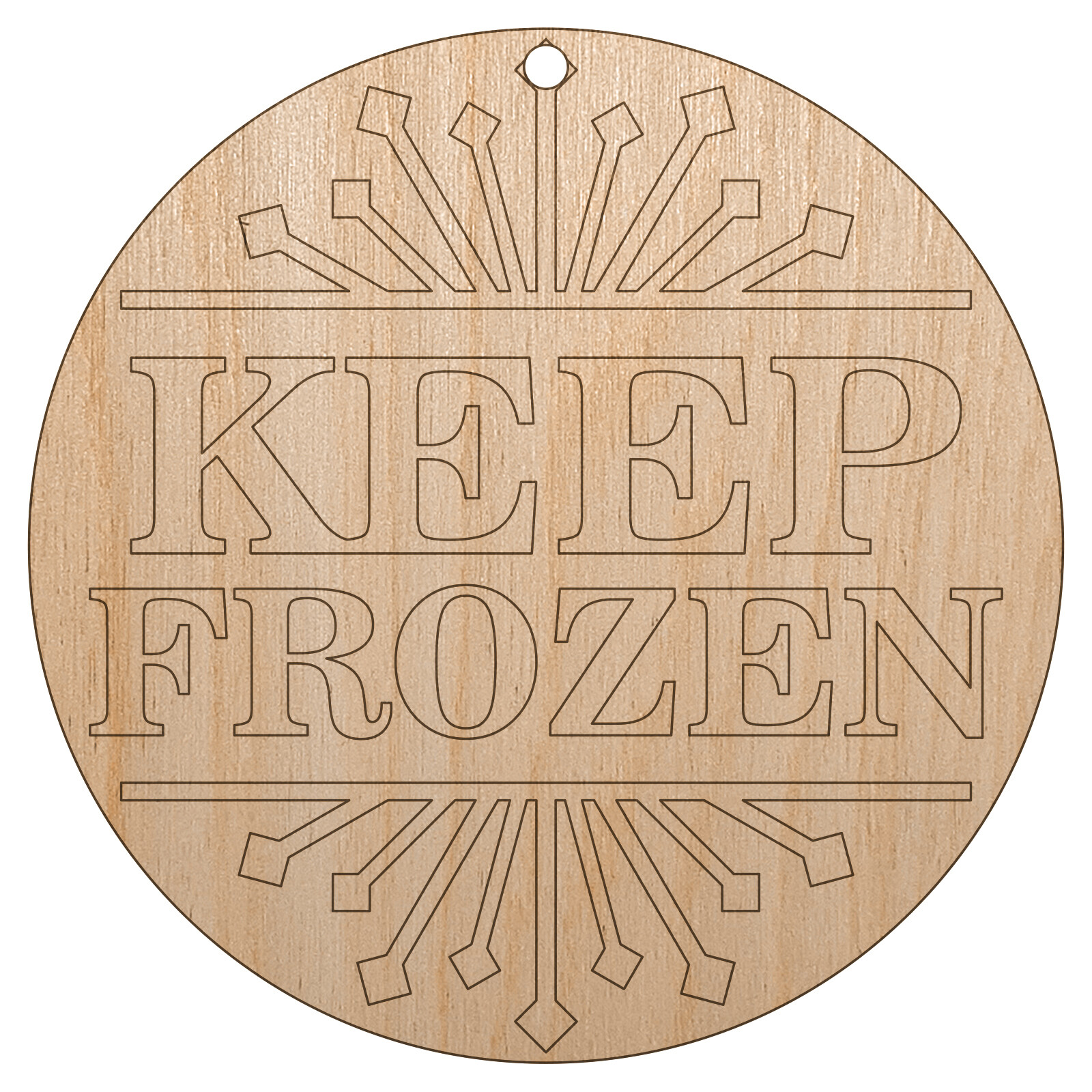 Keep Frozen Freezer Food Storage Unfinished Wood Holiday Christmas Tree Ornament