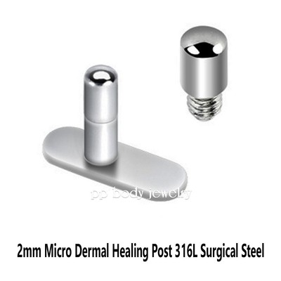 14G Surgical Steel Dermal Anchor Extension Converter Threaded Post Internal Top