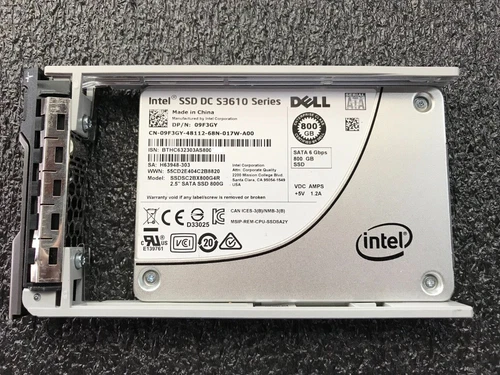 DELL Intel SSD DC S3610 800GB 2.5" SATA 09F3GY SSDSC2BX800G4R W/TRAY - Picture 1 of 2