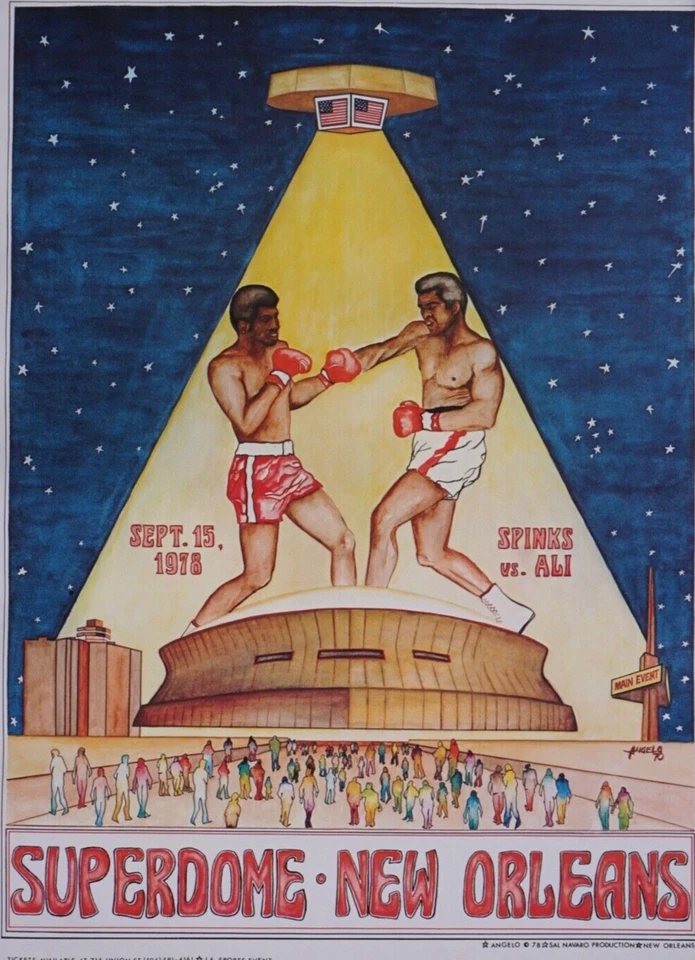 RARE!  1978 Muhammad Ali vs. Leon Spinks ll On-Site Original Boxing Poster 18x24 - Image 2 of 4
