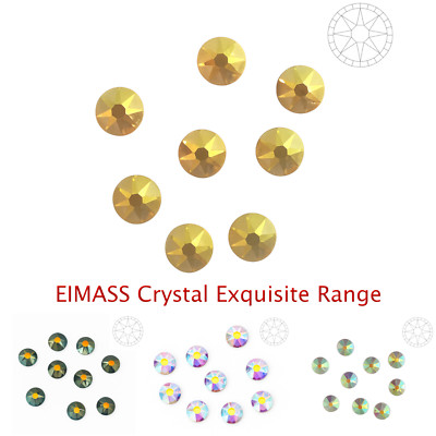 100 x Flat Back Kristalle, EIMASS  Exquisite 8878 Range No Hot Fix Star Shape Cut