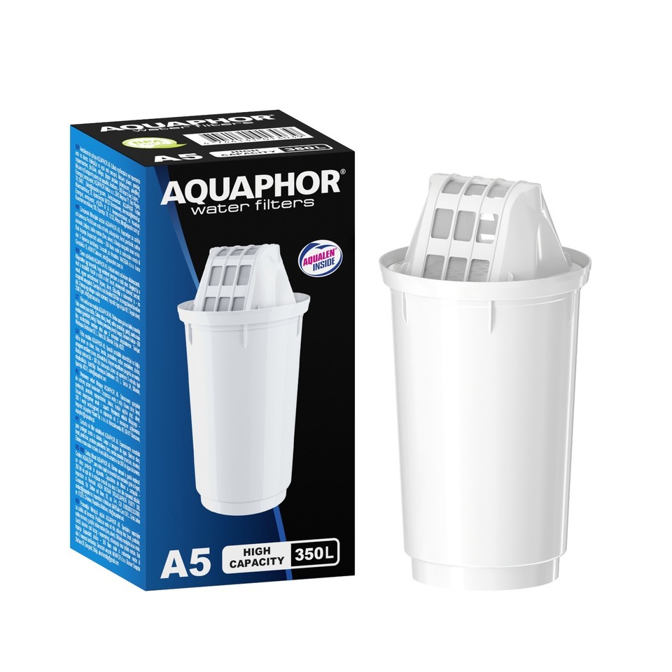 AQUAPHOR Smile Water Filter Jug - 2.4 Liter, White, With A5 Mg Magnesium Enrichment Filter