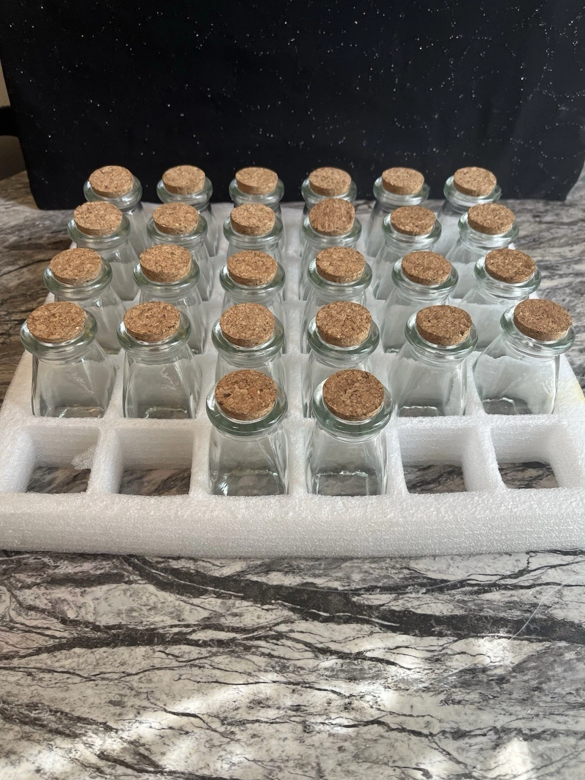 26 Glass Jars With cork 3.5oz