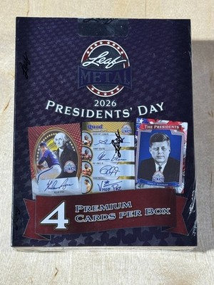2026 Leaf Metal Presidents Day Sealed Hobby Box FREE SHIPPING 4 Premium Cards