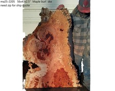 Maple Burl Slab  Live Edge  River Table  DIY  Ma25-2205