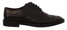 Dolce & Gabbana Purple Leather Oxford Wingtip Formal Men's Shoes Authentic