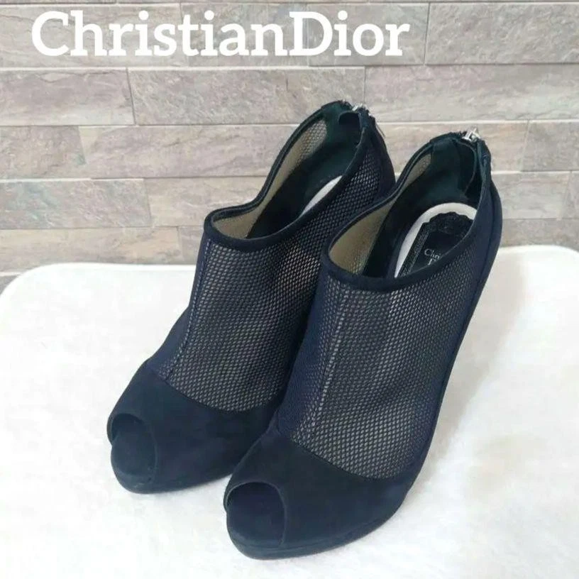 Escarpins Christian Dior talon daim x maille noir EU36/US6 63728c