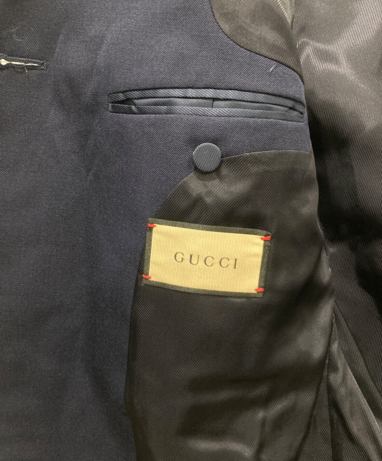GUCCI Wool Tailored Jacket L Size Navy 736770 Double-Breasted From Japan thumbnail 12