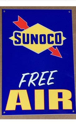 Sunoco Gas Pump Free Air Gasoline Oil  Sign Top Quality Sign
