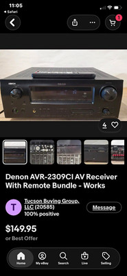 Denon AVR-2309CI 7.1 A/V Receiver AM/FM Tuner DTS Dolby HDMI Black 2008