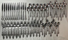 SSS Oneida Community Stainless Renoir Pembroke Flatware 82 Pieces 11 Full 5 Pc++