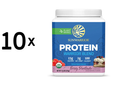 10 x Sunwarrior Warrior Blend Organic (375g) Berry Shortcake (61,33 EUR/kg)