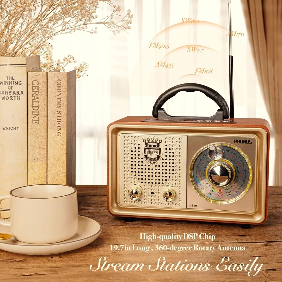Classic D-Cell Battery & AC Powered Vintage Radio with Bluetooth - Ideal Gifts - Image 4 of 4