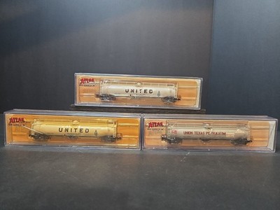 3 Pack Of Atlas N Scale Tank Freight Train Cars See Details & Pictures! ADT