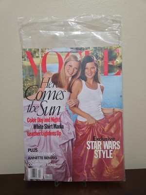 Vtg 90's Vogue Magazine April 1999 Kate Moss & Maggie Rizer SEALED W/ SUPPLEMENT