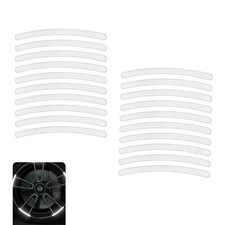 20 PCS Car Wheel Reflective Stickers, Waterproof Anti-Scratch Tire Rim White