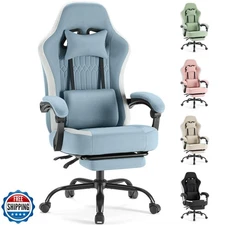 Sweetcrispy Computer Gaming Chair - High Back Ergonomic Desk Chair with Footr