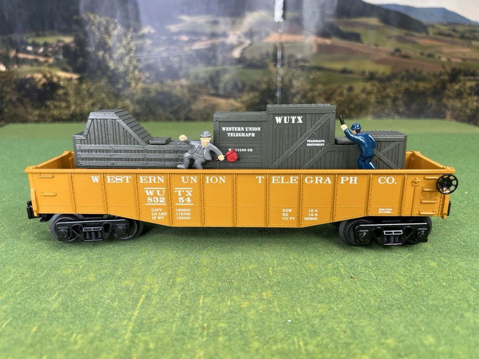 LIONEL 6-83254 O GAUGE WESTERN UNION ANIMATED COP AND ROBBER GONDOLA MINT IN BOX - Image 4 of 4