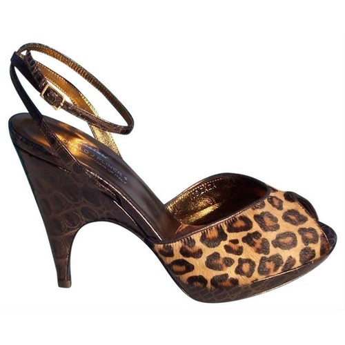 Donald Pliner CONGO Hair Calf Brown Gator Platform Leather Shoe New NIB $350 - Picture 2 of 3