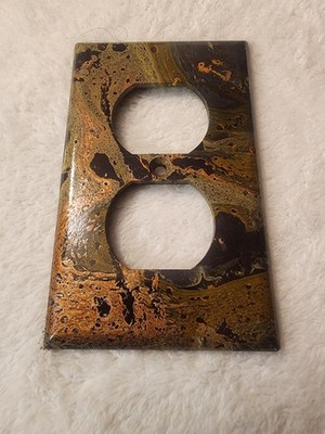 Hand Painted Modern Abstract Multicolored 2-Outleft Switchplate Cover