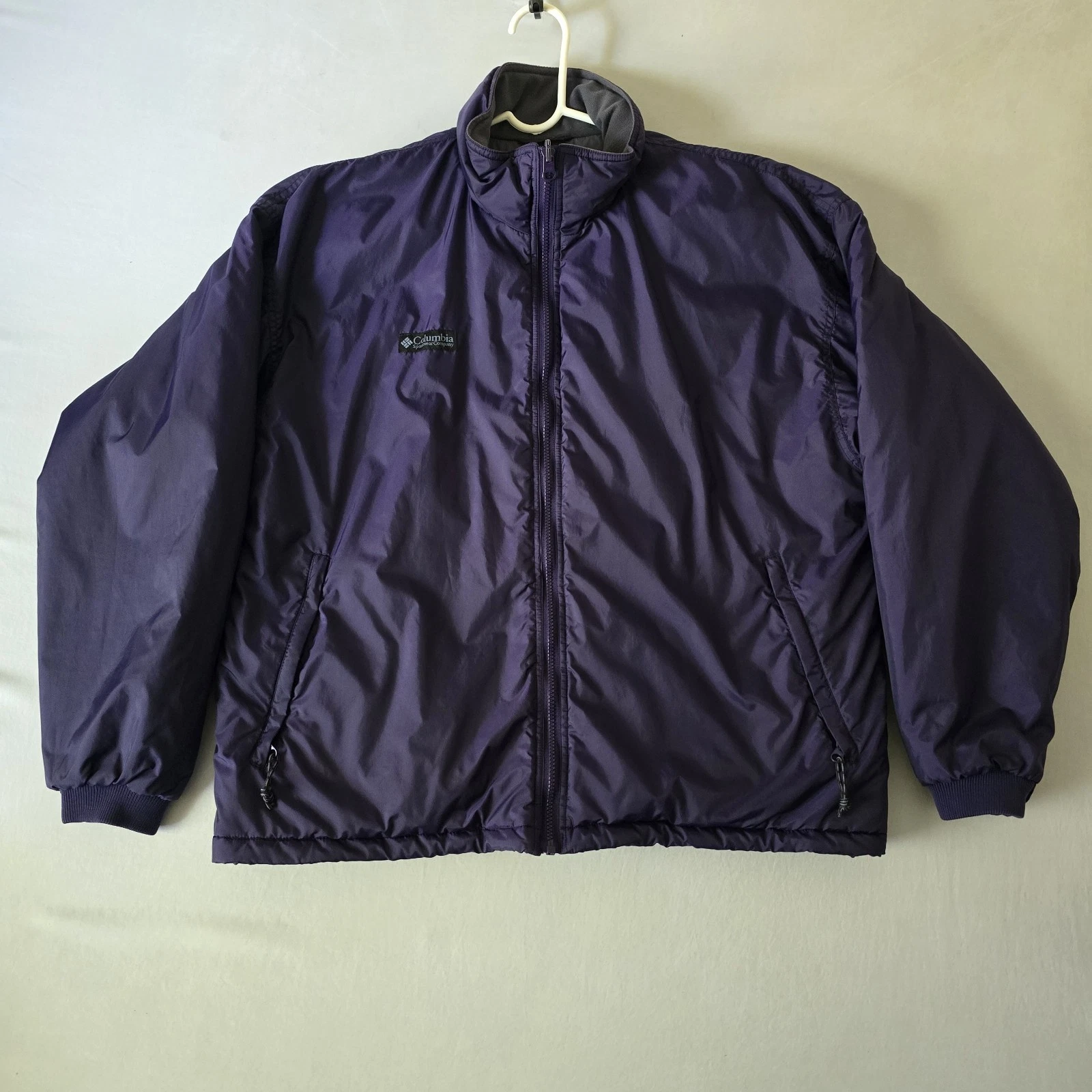 Vintage Columbia Jacket Mens Large Insulated Nylon Bomber Purple