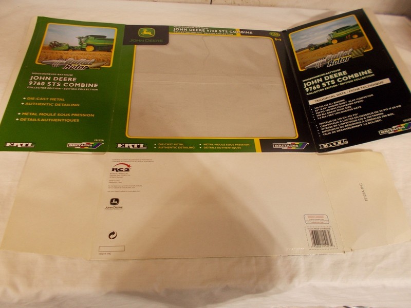 ERTL BRITIANS  JOHN DEERE 1/16 9760 STS COMBINE COLLECTORS EDITION EMPYT BOX