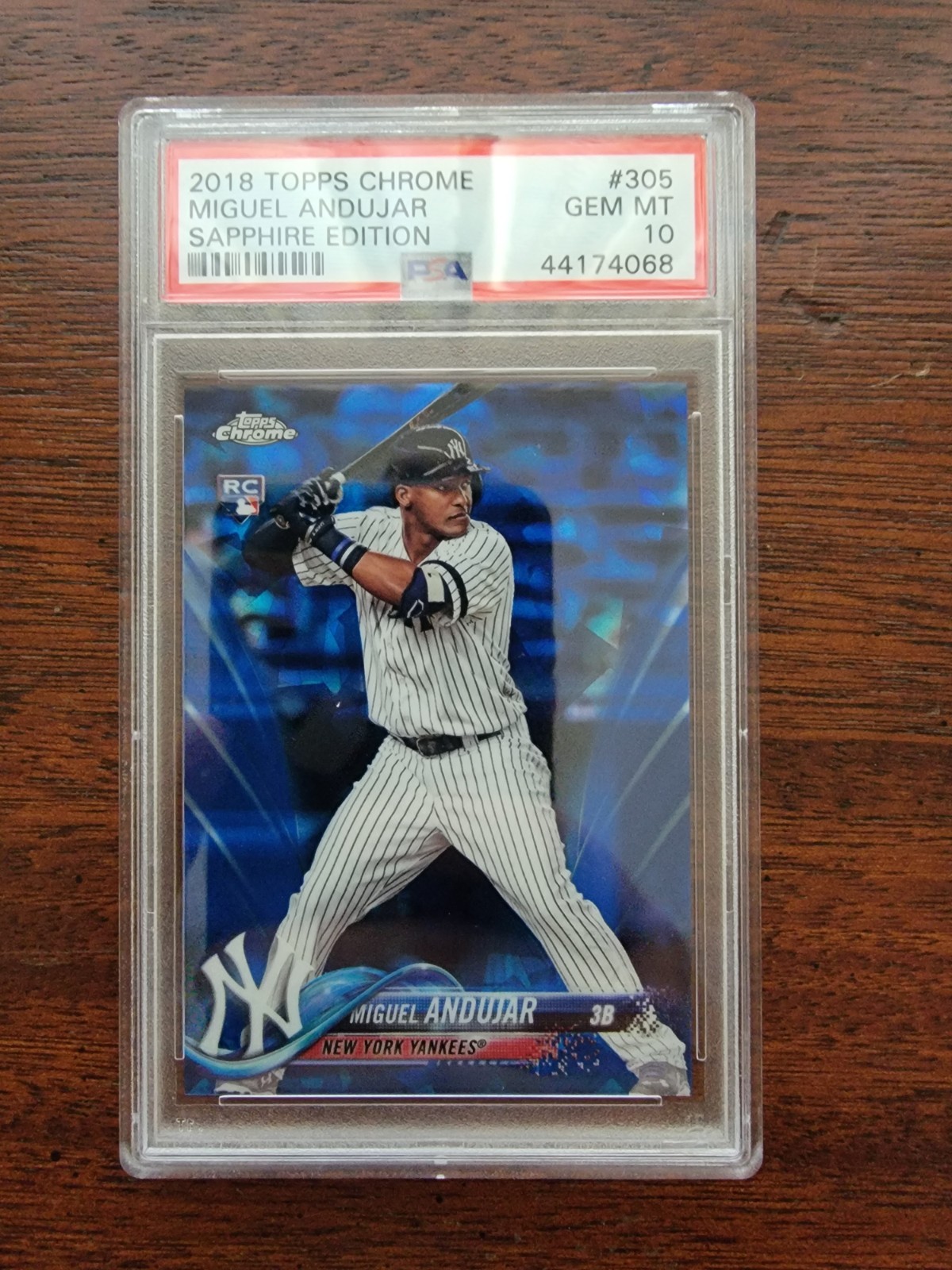 2018 Topps Chrome Sapphire Edition Miguel Andujar #305 (RC) PSA 10