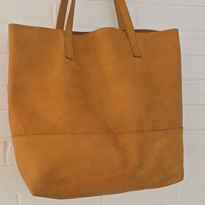 ABLE Mamuye Classic Tote - Cognac Stamped Initials 
