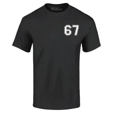 67 Six Seven Pocket Varsity Number T-shirt Funny Number Meme Shirt