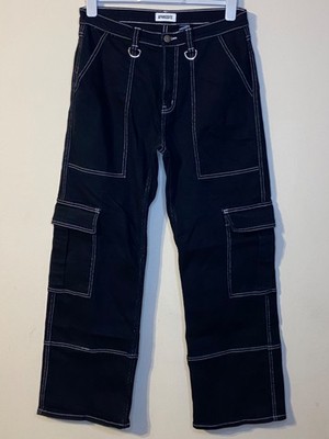 APHRODITE HOT TOPIC EMO GRUNGE PUNK ROCK BLACK CARGO D-RINGS JEANS SIZE 11
