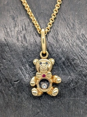Chopard Teddybär Happy Diamonds Halskette750/18K Gelbgold – 19g –61cm #1993 - Bild 1 von 4