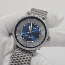 Armitron 20/5424BLSVWM Men's Semi-Transparent Silver Tone Mesh Band 3-Hand Watch