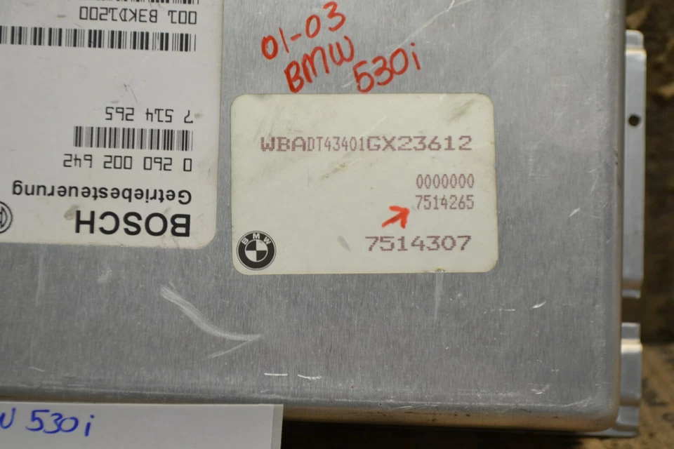 Unidad de control de transmisión BMW 530i 2001-2003 módulo TCU 7514265 21-7b1 Foto 2 de 3