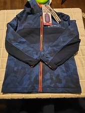 Free Country Boy's Full Zip Hooded Softshell Jacket Navy Camo 7/8