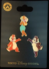TDR Tokyo Disney Chip Dale Clarice 3 Pin Set