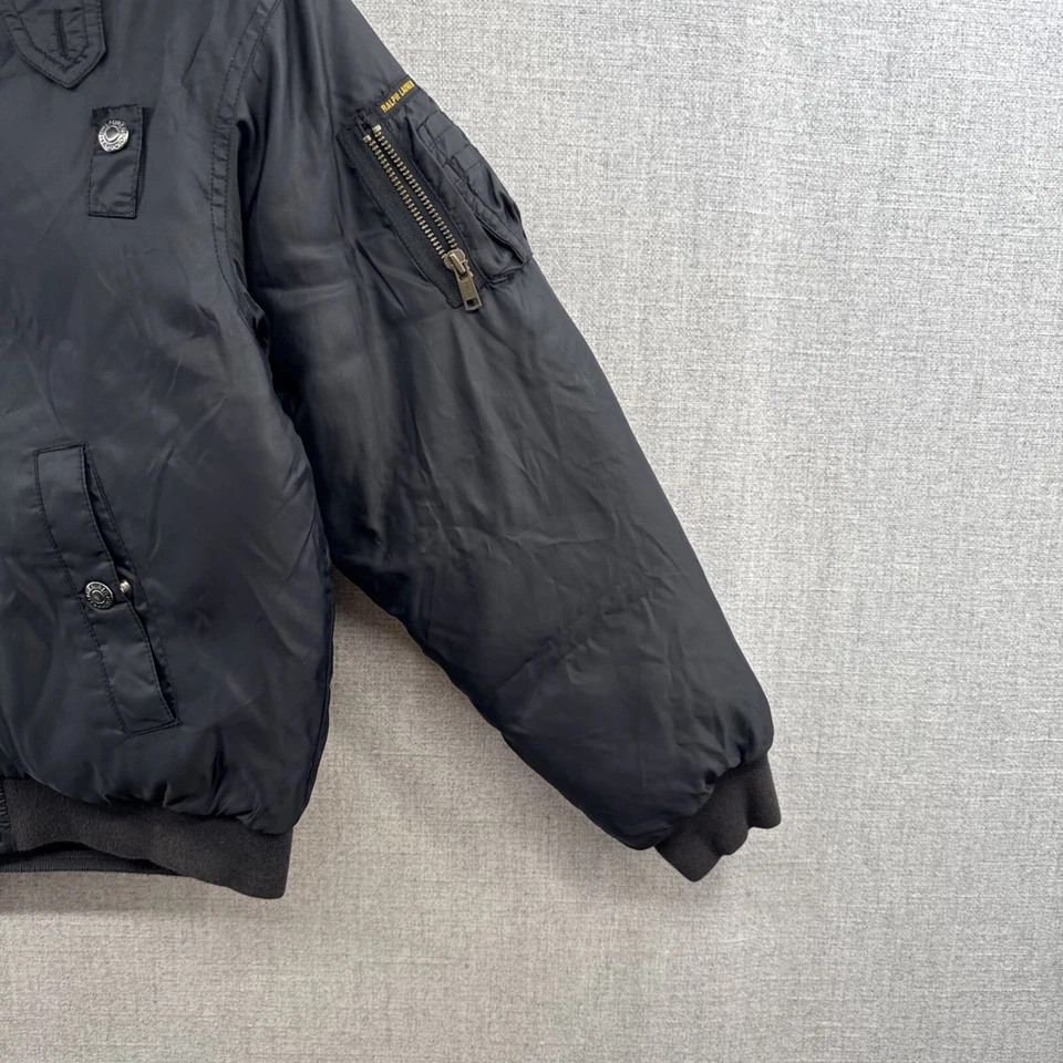 VINTAGE Polo Sport Ralph Lauren Down Puffer Jacket Kids Medium Black Full Zip - Image 3 of 4