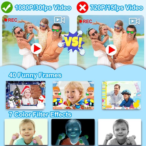 PROGRACE Kids Waterproof Camera for Boy Toys - Gifts for Boy Waterproof Digit... - Picture 6 of 6