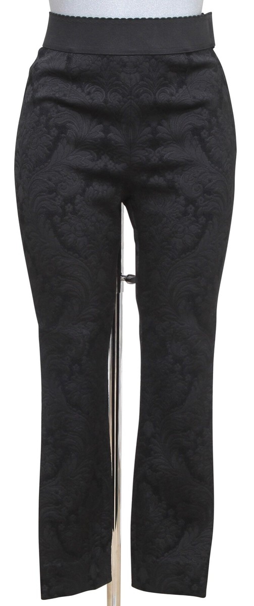 【DOLCE&GABBANA】フローラル ブロケードパンツ DOLCE & GABBANA Black Pants Brocade Floral Skinny Leg