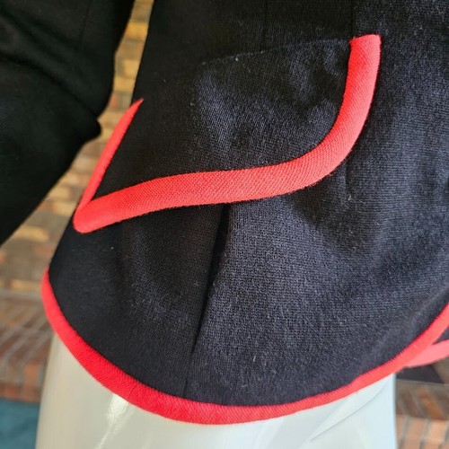 Vintage 60s Mod Fitted Wool Blazer Structured Cropped Suit Colorblock Jacket S/M - Picture 3 of 9