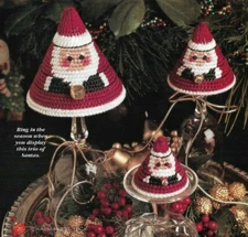 3 NESTING SANTAS BELLS CHRISTMAS PLASTIC CANVAS PATTERN INSTRUCTIONS